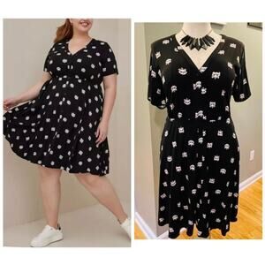 Torrid Plus Size 6 Disney Marie Cat Aristocats Stretch Challis‎ Shirt Dress 6X